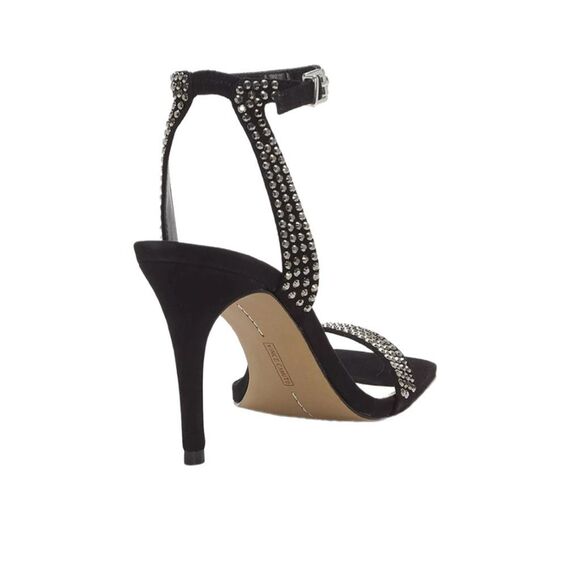 New! Vicence Camuto Saprenda strapped high heels black suede sandals with rhines - Picture 4 of 9